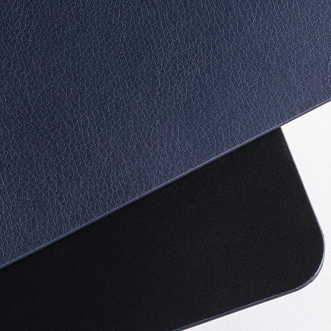 Nekmit Leather Desk Blotter Pad 36 x 20 Inches, Flat, Non-Slip, Waterproof, Blue