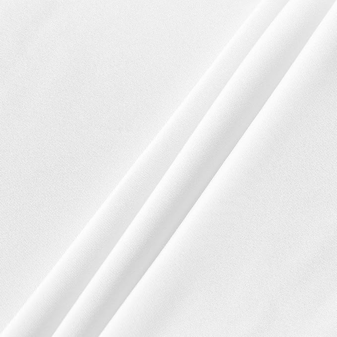 sancua Round Tablecloth - 48 Inch - Water Resistant Spill Proof Washable Polyester Table Cloth Decorative Fabric Table Cover for Dining, Buffet Parties and Camping, White(Fits 20-36 Inch Tables)