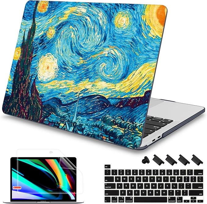 Mektron for MacBook Pro 16 inch Case A2141, 2020 2019 Pro 16-inch Touch Bar & Touch ID Starry Sky Matte Hard Shell Cover Keyboard Skin Screen Protector