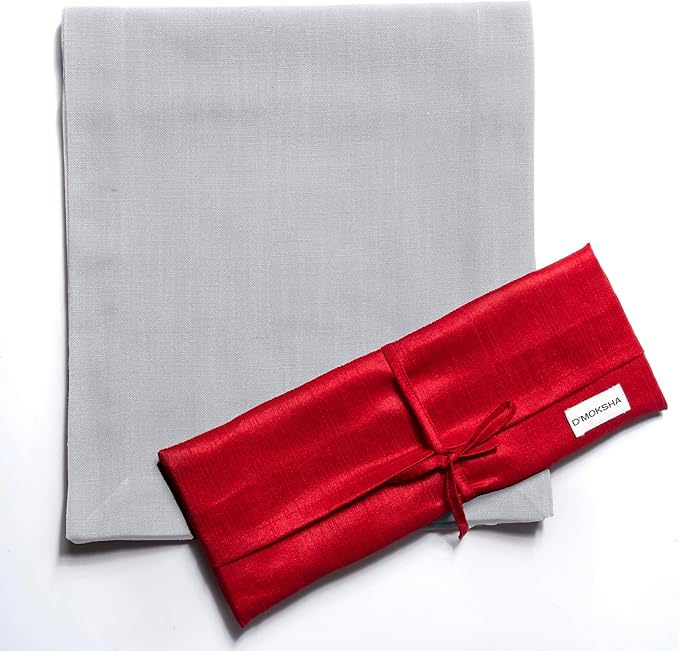 D'Moksha Homes Light Grey Table Runner 14 x 90 Inch - Faux Linen Dining Table Runner 90 Inches Long - Wrinkle Resistant, Machine Washable for Thanksgiving, Holiday - 100% Recycled Fabric