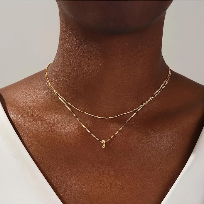 Yoosteel Valentines Gifts for Her Women - Layered Initial Necklaces for Women Trendy 14K Gold Plated Letter A-Z Necklace Gold/Silver Initial Necklace Stack Birthday Gifts for Teen Girls Jewelry