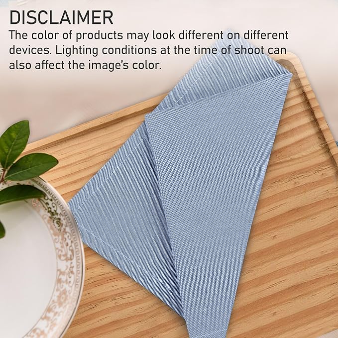 Ruvanti Cloth Napkins Set of 12, 18x18 Reusable Napkins Cloth Washable, Soft & Durable Table Napkin, Poly Cotton Fabric Dinner Napkins for Parties, Christmas, Thanksgiving, Weddings - Midnight Blue