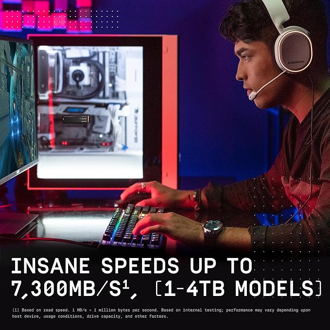 WD_BLACK 1TB SN850X NVMe Internal Gaming SSD Solid State Drive - Gen4 PCIe, M.2 2280, Up to 7,300 MB/s - WDS100T2X0E