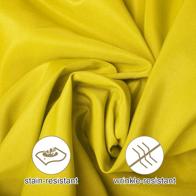 25pcs Polyester Cloth Napkins - 17 x 17 inch Yellow Washable Dinner Napkins with Hemmed Edges for Restaurant/Wedding/Hotel(25,Yellow)