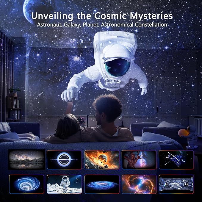 3D Galaxy Projector, AIRIVO 3D Visual Star Projector with 90 3D Scenes, Planetarium Projector with Bluetooth Speaker, Moving Stars, Night Light Projector for Room Decor, Kids Adults, Christmas Gifts