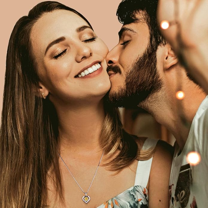 Heart Moissanite Birthstone Necklaces Anniversary/Birthday/Best Friend/Girlfriend/Wife Gifts for Her 925 Sterling Silver Pendant Necklace for Women