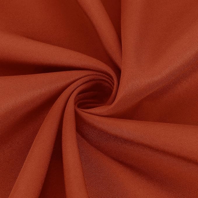 sancua 6 Pack Thanksgiving Round Tablecloth 90 Inch Burnt Orange, Stain and Wrinkle Resistant Fall Table Cloth - Washable Polyester Fabric Table Cover for Dining, Buffet Parties and Camping, Rust