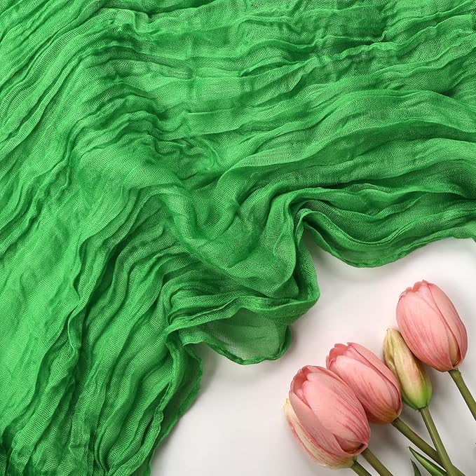 12 Pack Green Cheesecloth Table Runner 10FT Boho Cheese Cloths Gauze Fabric Table Runners 120 Inch Rustic for Christmas Wedding Birthday Party Baby Shower Centerpiece Home Decorations