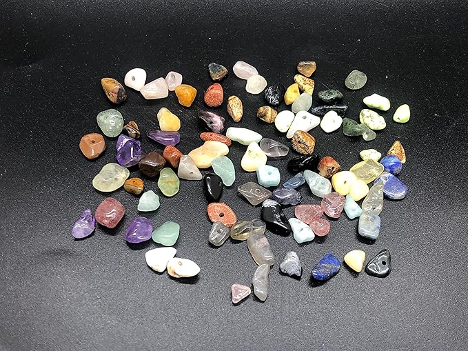 Yephac Gemstone Beads Natural Irregular Shaped Stone Chips Crystal Energy Healing Power for Jewelry Making(24 Materials-2)