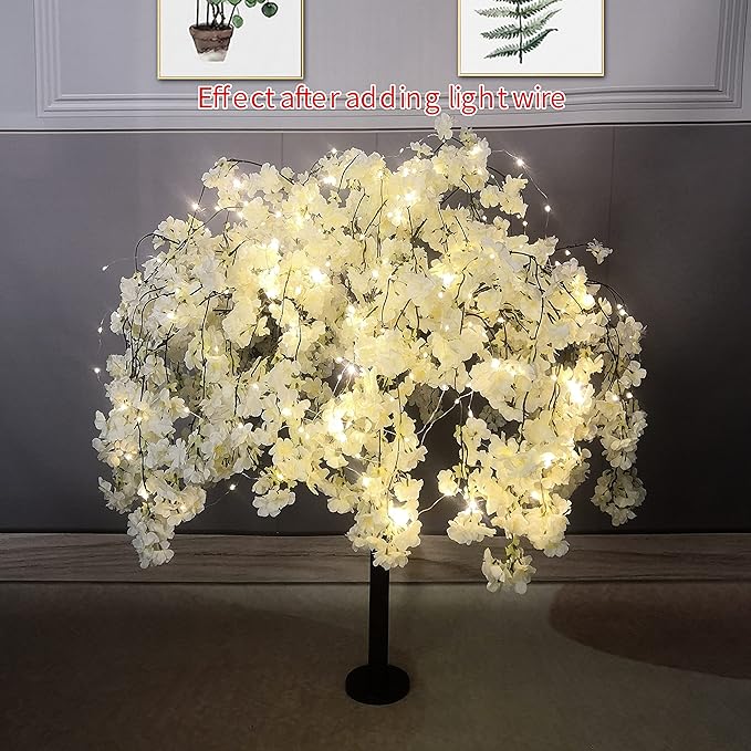 Artificial Cherry Tree Weeping Cherry Tree White Cherry Tree for Indoor Outdoor Home Office Party Table Center Wedding