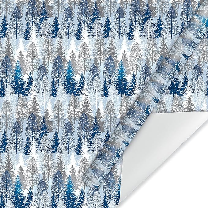 Current Snowy Trees Christmas Rolled Wrapping Paper - Premium Jumbo 23-Inch x 32-Foot Gift Wrap Roll, 61 Square Feet Total