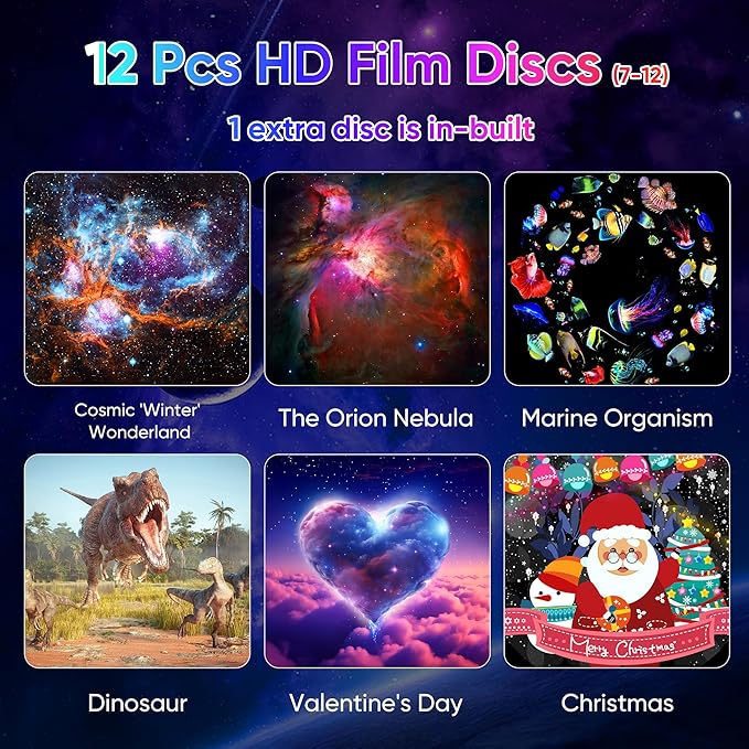Galaxy Projector, 13 in 1 HD Planetarium Star Projector for Bedroom, Kids' Star Light with Meteor Effects and Timer