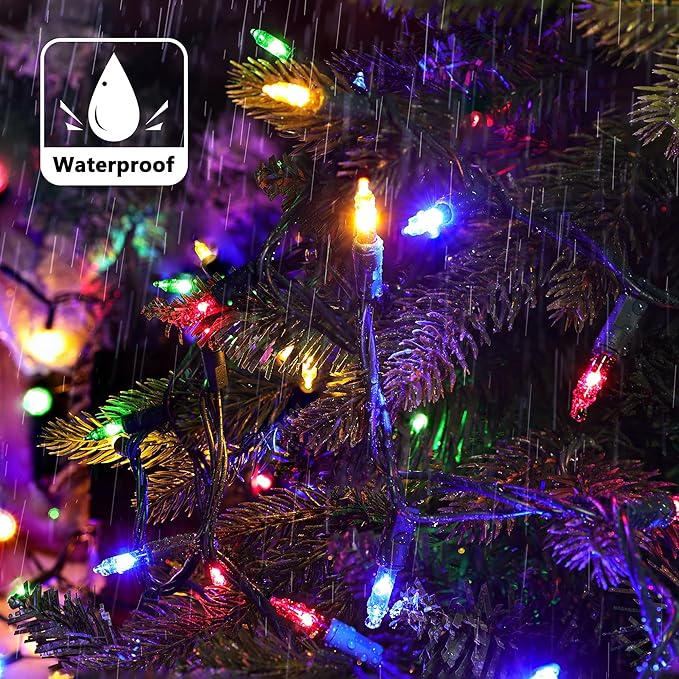 Joomer Mini Christmas String Lights - Total 39 FT 200 LED Plug-in String Light, Connectable Waterproof Fairy Lights for Indoor Outdoor Decor, Patio, Home,Christmas Decoration - Multicolor