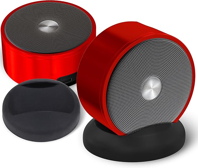 Bluetooth Speaker Pair - TF SD Card 3.5 mm Audio Cable - Dual Pairing Bluetooth Speakers - Bluetooth Multiple Wireless Speakers - Mothers Day Gift For Mothers - Bluetooth Speaker Multiple Pairing Red