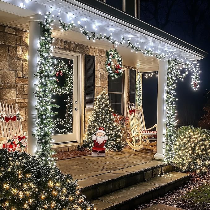 Joomer Mini Christmas String Lights - 19.5FT 100 LED Plug-in String Light, Connectable Waterproof Fairy Lights for Indoor Outdoor Decor, Patio, Home, Garden,Holiday,Christmas Decoration - White