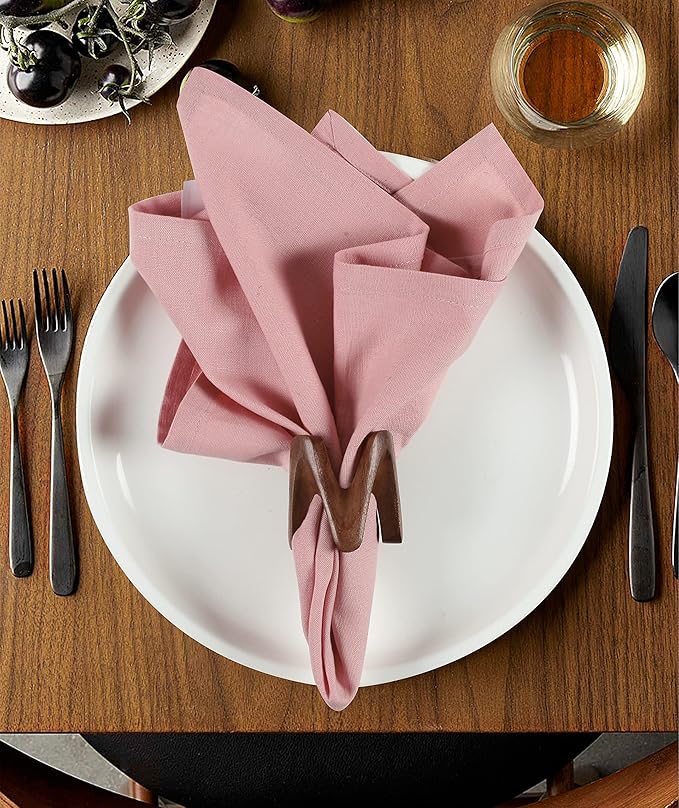 Pink Cloth Napkins Set of 12 Bulk Cotton Linen, Soft Durable Washable - Ideal for Dinner Farmhouse Party Wedding Spring Summer Easter - Perfect Everyday Use Blush Pink, Easter Special