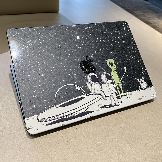 MEEgoodo for MacBook Air 13 inch Case 2021 2020 2019 2018 Released A2337 M1 A2179 A1932 with Touch ID, Plastic Hard Shell & Keyboard Cover Compatible with MacBook Air Case 13.3, Astronauts & Alien