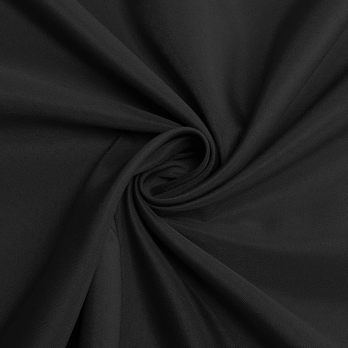 sancua Round Tablecloth - 80 Inch - Water Resistant Spill Proof Washable Polyester Table Cloth Decorative Fabric Table Cover for Dining Tables, Buffet Parties and Camping, Black