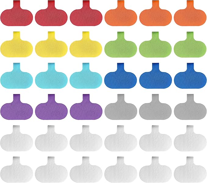Wrap-It Storage - Cable Labels - Oval, Multi-Color (36 Pack) - Write-On Wire Tags for Cord Identification with Power Strips Behind Desks and TVs