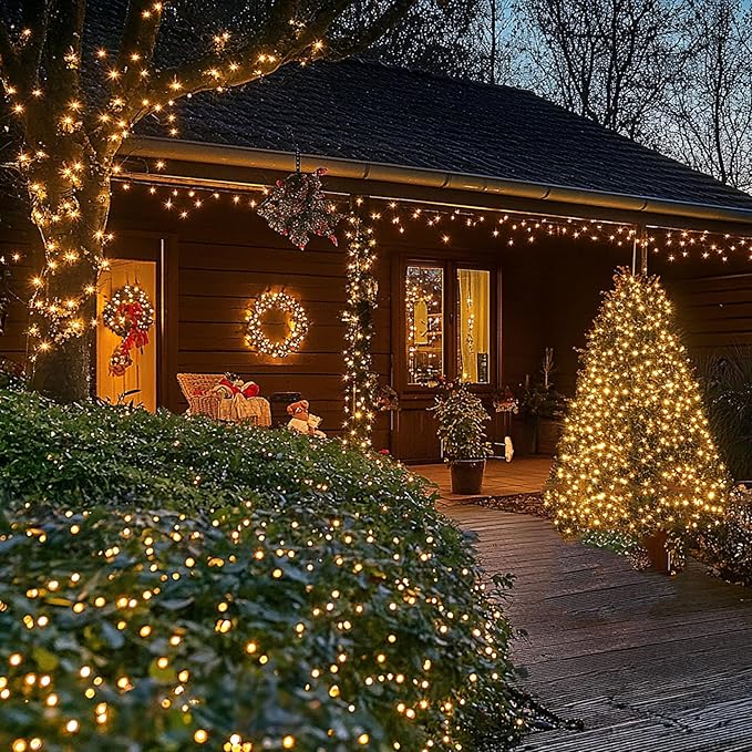 Joomer Mini Christmas String Lights - 19.5FT 100 LED Plug-in String Light, Connectable Waterproof Fairy Lights for Indoor Outdoor Decor, Patio, Home, Garden,Holiday,Christmas Decoration - Warm White