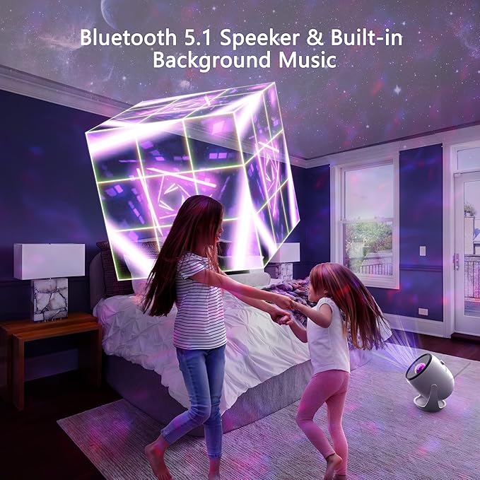 3D Galaxy Projector, AIRIVO 3D Visual Star Projector with 90 3D Scenes, Planetarium Projector with Bluetooth Speaker, Moving Stars, Night Light Projector for Room Decor, Kids Adults, Christmas Gifts