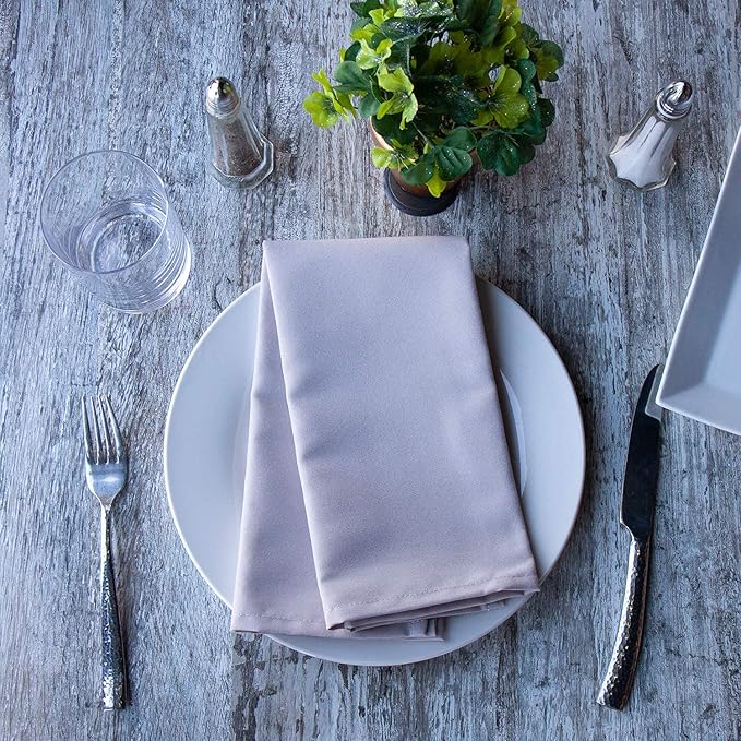 Arkwright Restaurant Cloth Napkins - (Pack of 25) Spun Polyester Dinner Napkin with Hemmed Edges - Ideal for Dinner, Wedding, Party, Banquet, Kitchen, 20 x 20 in, Grey