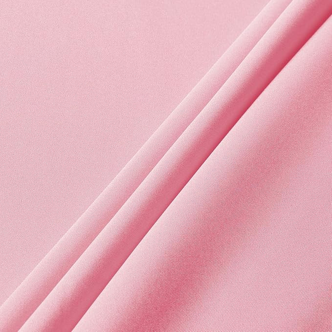 sancua Round Tablecloth - 48 Inch - Water Resistant Spill Proof Washable Polyester Table Cloth Decorative Fabric Table Cover for Dining Tables, Buffet Parties and Camping, Pink