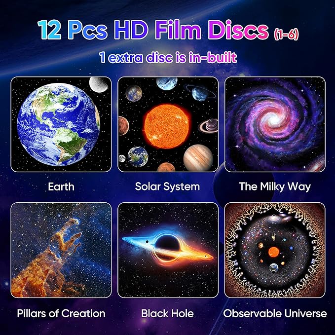 Galaxy Projector, 13 in 1 HD Planetarium Star Projector for Bedroom, Kids' Star Light with Meteor Effects and Timer