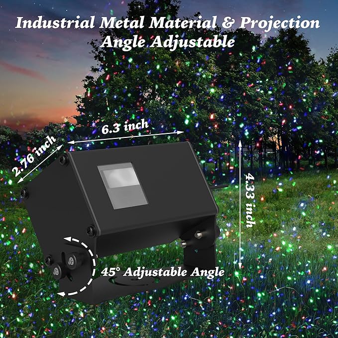 Star Laser Light Projector Outdoor, AIRIVO RGB 3 Colors 11 Lighting Effects Firefly Lights Projection Light, Christmas Laser Lights with Remote Control, Holiday Decor for Garden, Trees, Home,Landscape