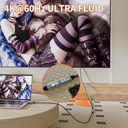 USB C Extension Cable 16.5FT, 20Gbps/100W USB3.2 Type C Extender Cord, 4K@60Hz Video Output Nylon Braided USB C Male to Female Extension Charging Cable Compatibility with Thunderbolt 4/3