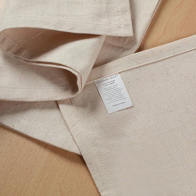 Cloth Napkins Natural Cotton Linen Napkin Set of 12 18x18 inch Washable Soft Premium Hotel Quality for Farmhouse Party Family Dinners, Weddings Spring Everyday Use Table Linen Ivory