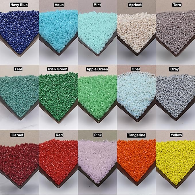 INSPIRELLE Approx 2400pcs 4mm Opaque Multicolor Bicone Beads for Jewelry Bracelet Making Bulk Faceted Crystal Glass Briolette Beads