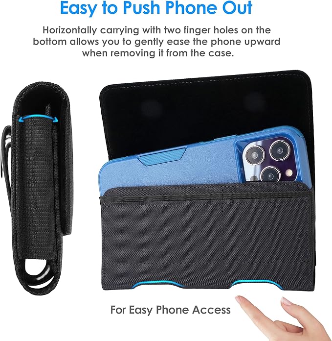 Mopaclle Nylon Phone Holster with Belt Clip for iPhone 17 Pro / 17, iPhone 16 Pro 16,15 Pro 15, iPhone 14, 14 Pro,13 Pro,Samsung Galaxy S25 S24 S23, S22,S21,Premium Cell Phone Belt Holder Pouch Cover