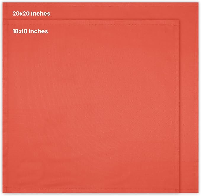 Utopia Kitchen Coral Cloth Napkins [12 Pack, 18x18 Inch] Absorbent Cotton Blend Washable and Reusable for Dinner, Restaurant, Lunch, Wedding and Hotel