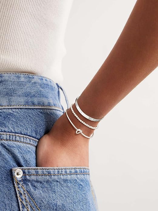 Gold Bangle Bracelets for Women, Non Tarnish Dainty 14K Gold Plated Cuff Bracelets Stackable for Women,Waterproof Bracelet Stack Gold Jewelry Gifts Trendy Adjustable Accessories