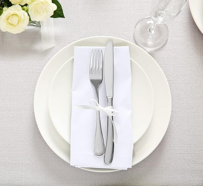 Utopia Kitchen White Cloth Napkins [288 Pack, 18x18 Inch] Absorbent Cotton Blend Washable and Reusable for Dinner, Restaurant, Lunch, Wedding and Hotel
