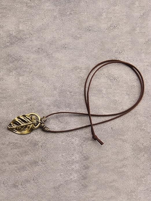 GelConnie Boho Necklaces for Women Vintage Silver Circles Long Pendant Necklace Cowgirl Sweater Necklace Adjustable Leather Choker Necklace for Women
