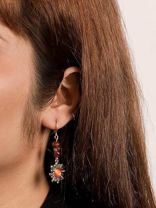 Sacina Boho Hippie Gothic Crystal Celestial Sun Earrings, Boho Earrings, Hippie Jewelry, Christmas Jewelry Gift For Women