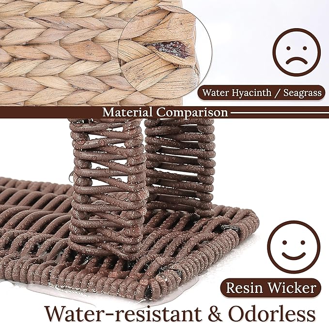 Paper Napkin Holder, Dinner Napkin Dispenser, Upright Rustic Tissue holder, Standing Tissue box, Resin Wicker, Dark Brown