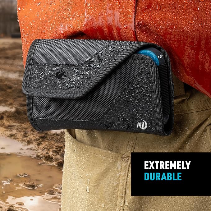 Nite Ize Clip Case Sideways Universal Rugged Holster - Protective Holster for Men's & Women's Belts - Phone Utility Belt Pouch - Phone Accessories - X-Large, Black