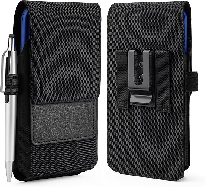 BECPLT Nylon for Galaxy S25 Ultra 5G S24/S23/S22/S21/S20 Ultra Belt Holster Black Cell Phone Holder Belt Clip Holster Case Phone Pouch