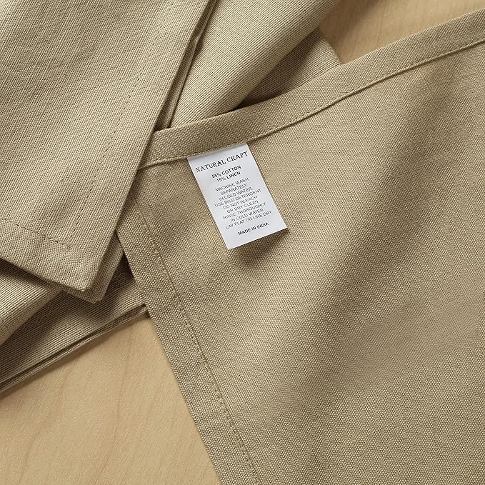 Table Napkins Cloth Dinner Cloth Cotton Linen Blend Fabric 12 Pack Easter Special Mitered Corners for Every Day Use Napkin Pre Shrunk and Good Absorbency (Beige, Pack of 12)