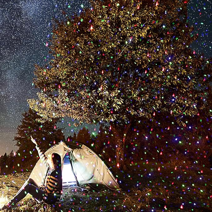 Star Laser Light Projector Outdoor, AIRIVO RGB 3 Colors 11 Lighting Effects Firefly Lights Projection Light, Christmas Laser Lights with Remote Control, Holiday Decor for Garden, Trees, Home,Landscape