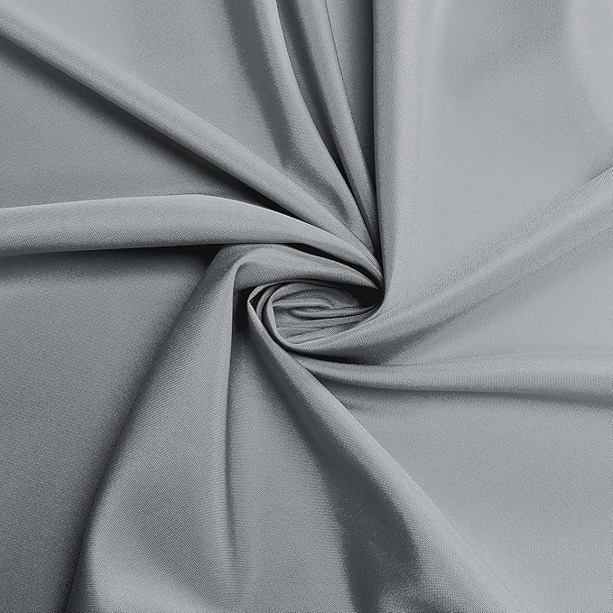 sancua Round Tablecloth - 60 Inch - Water Resistant Spill Proof Washable Polyester Table Cloth Decorative Fabric Table Cover for Dining Tables, Buffet Parties and Camping, Silver Grey
