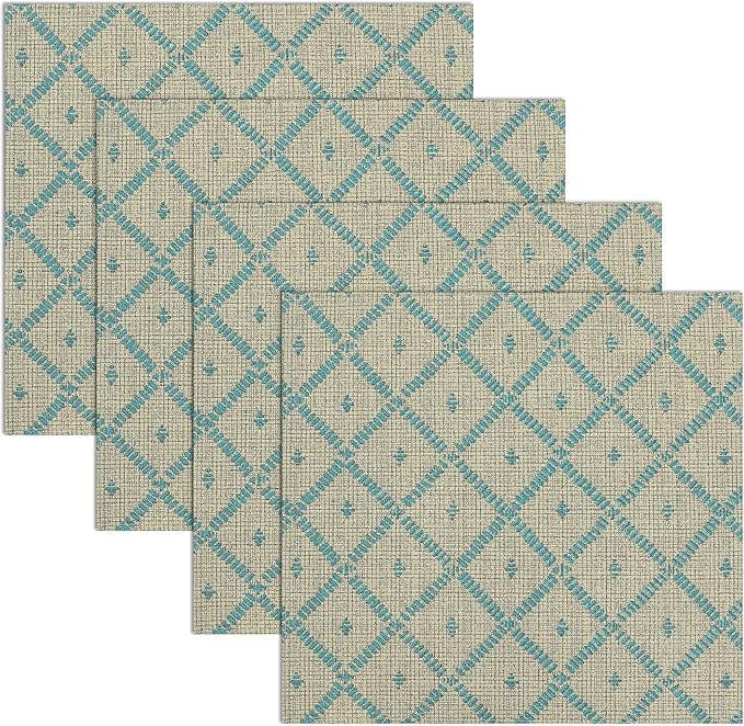 RUVANTI Cloth Napkins Set of 12 Cotton 100%, 18x18 Inches Napkins Cloth Washable, Soft, Absorbent. Cotton Napkins for Parties, Christmas, Thanksgiving, Weddings, Dinner Napkins Cloth - Linear