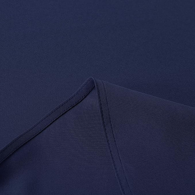 sancua Round Tablecloth - 120 Inch - Water Resistant Spill Proof Washable Polyester Table Cloth Decorative Fabric Table Cover for Dining Tables, Buffet Parties and Camping, Navy