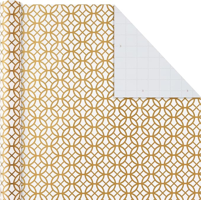 Hallmark Birthday Wrapping Paper Rolls for Graduation, Wedding, Baby Shower, Bridal Shower - Floral, White and Gold & Polka Dot Gift Wrap Paper (Set of 6 Assorted Rolls: 180 sq. ft. ttl.)